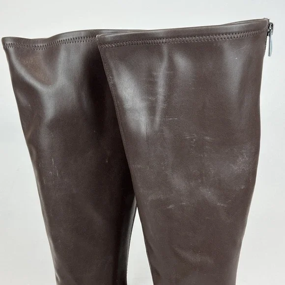 Womens Franco Sarto Kathrine Dark Brown Faux Leather Riding Boots Size 6 M WC - Picture 3 of 10